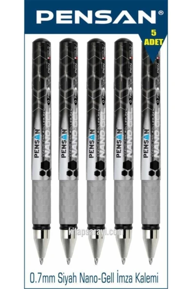 Pensan Nano Gel 0.7 mm Siyah Roller Kalem 5 Adet