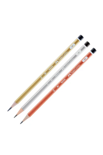 Faber Castell Kurşun Kalem Mercanlı 2b Üçgen Metalik Renkler 5244321602