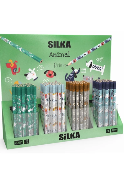 Silka 12 Li animal desenli jumbo Kurşun Kalem Karma renkler