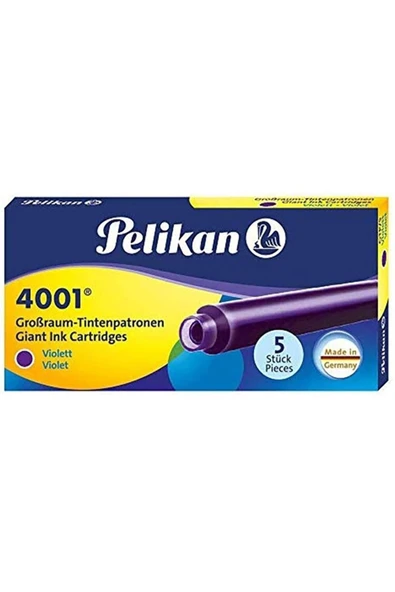 Pelikan 4001 Mor Renkli Kısa Yedek Kartuş 6’lı Paket