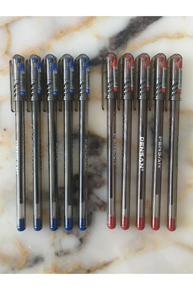 Pensan My Tech 0.7mm Tükenmez Kalem 5 Mavi - 5 Kırmızı (10 Adet)