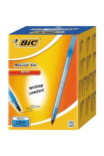 Bic Tükenmez Kalem Round Stick 1.0 Mm 60 Lı Mavi
