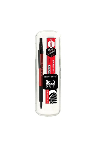 Scrikss Graph-x Metal Versatil Kalem Seti 0.5 Mm Kırmızı