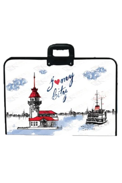 KESKİN COLOR İstanbul Desenli Proje Dosyası Resim Çantası 35x50