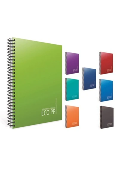 Gıpta Eko Pp Spiralli Plastik Kapak Defter A6 60 Yaprak 60 Gram Beyaz Kağıt Çizgili (12 Li Paket) 6416