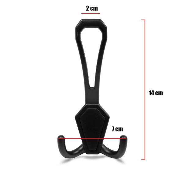 Villa Portmanto Vestiyer Duvar Askısı Siyah Dolap Elbise Askılığı - 2