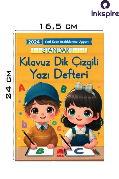 inkspire Yeni Müfredat Güzel Yazı Defteri 16,5x24 cm 24 YP 5 Adet Standart Kılavuz Dik Çizgili Yazı Defteri - 2