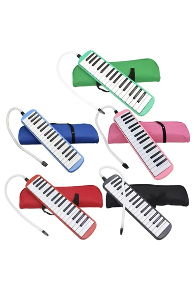 Südor 32 Tuş Melodika Bez Çantalı Melodika Set Siyah Renk Ticon Taşıma Kalplu