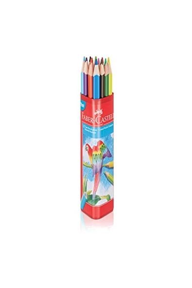 Faber Castell Faber-castell Boya Kalemi 12 Renk Tam Boy Üçgen Plastik Tüp - 2