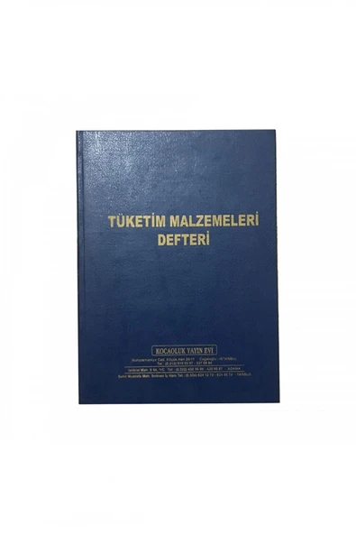 Kocaoluk Tüketim malzemeleri dayanıklı taşınırlar ve kütüphane defteri Ciltli 100 yaprak 200 sayfa