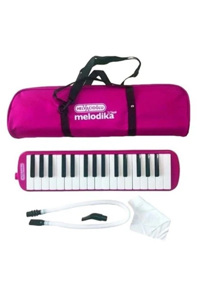 Helvacıoğlu 32k 32 Tuşlu Melodika, Bez Çantalı Melodika Pembe