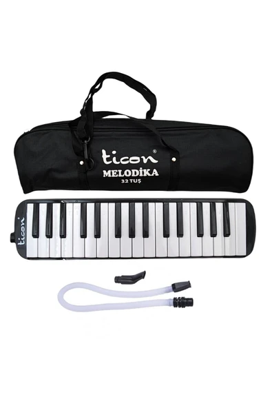 Ticon 32 Tuşlu Bez Çanta Melodika Siyah