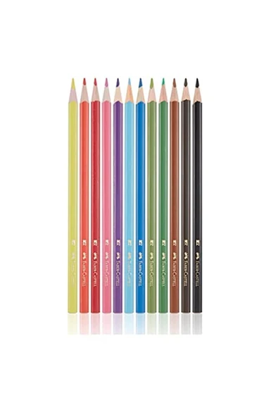 Faber Castell Faber-castell Boya Kalemi 12 Renk Tam Boy Üçgen Plastik Tüp - 3