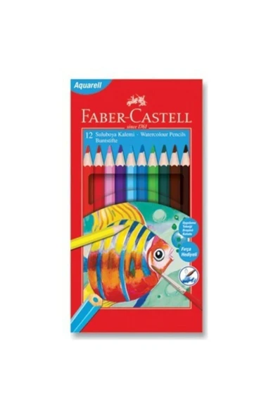 Faber Castell Aquarell 12'li Suluboya Kalemi Kuru Suluboya 12renk - 1