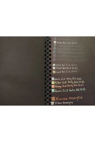 Edding Siyah Yapraklı Defter Spiralli 14x20 100 Gr. 40 Sayfa Ve Beyaz Kaliteli Jel Kalem - 4