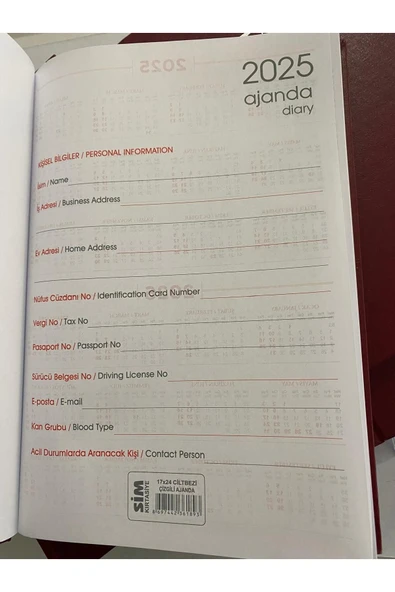 sim kırtasiye 2025 Ajanda - 2