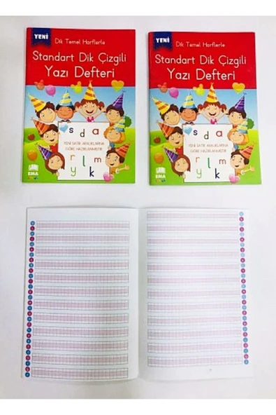 Ema Çocuk 24 Yaprak A4 Büyük Boy Standart Kılavuz Çizgili Güzel Yazı Defteri 3 Adet - 2