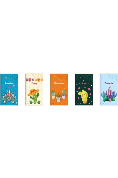 Lilamor Kaktüslü Defter 9x16 48 Sayfa