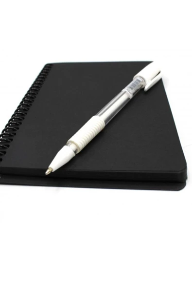 Edding Siyah Yapraklı Defter Spiralli 14x20 100 Gr. 40 Sayfa Ve Beyaz Kaliteli Jel Kalem
