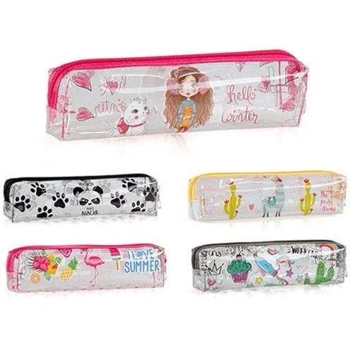 MIKRO KALEM ÇANTASI SEFFAF INCE DESENLI (S-06)