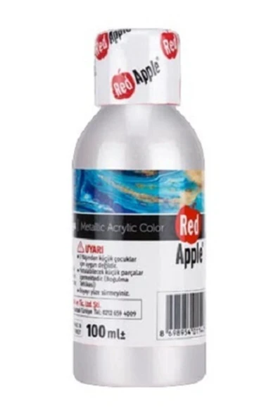 Red Apple Metalik Akrilik Boya Beyaz 100 Gr. Doğadan Ilham Alan Renkler.