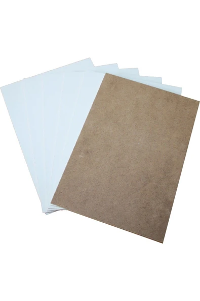 mobilreyon 20 Adet Beyaz Duralit Mdf , Tek Tarafı Beyaz Boyalı ,  4 mm kalınlık , A4 ebatında - 2