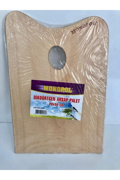Monopol Ahşap Dikdörtgen Palet 20x30cm