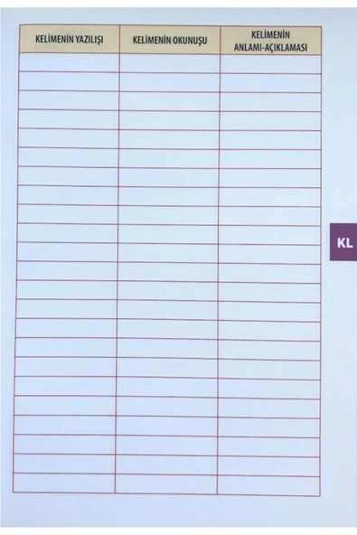 Karatay Yayınları 4e Yabancı Dil Kelime Defteri Fihristli 14x19 Cm Karton Kapak 48 Yaprak 153-08-4459 - 2