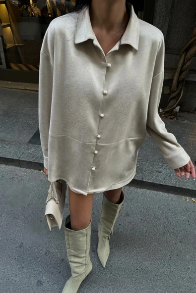 SÜET GÖMLEK - Taş - 2