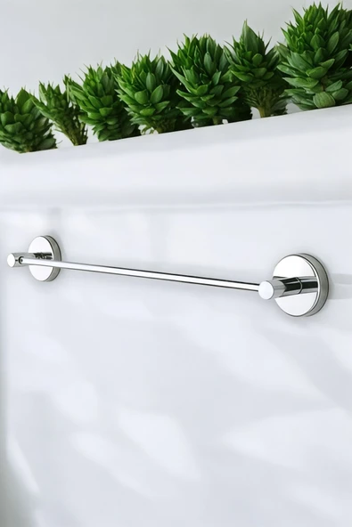 AKBELLİ GROUP 5 Yıl Garantili DELTALİNE Premium Krom Ve Siyah Şık Yeni Model Paslanmaz Uzun Havlu Askısı Havluluk - 2