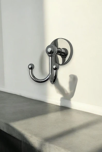 AKBELLİ GROUP 5 Yıl Garantili DELTALİNE Premium Krom Şık Yeni Model Paslanmaz Bornoz ve Havlu Askısı - 2