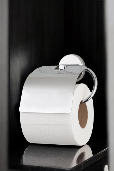 AKBELLİ GROUP 5 Yıl Garantili DELTALİNE Premium Yeni Model Paslanmaz Kapaklı Tuvalet Kağıtlığı WC Kağıtlık Tutucu