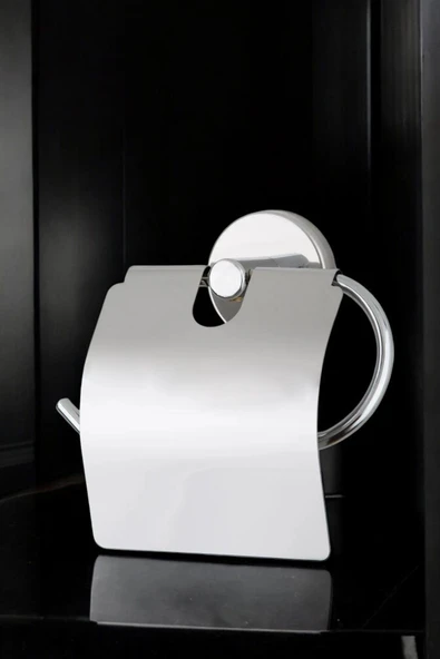 AKBELLİ GROUP 5 Yıl Garantili DELTALİNE Premium Yeni Model Paslanmaz Kapaklı Tuvalet Kağıtlığı WC Kağıtlık Tutucu - 2