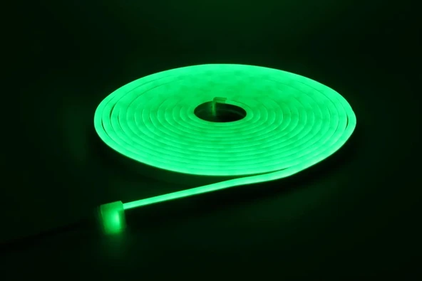 Neon LED şerit 5metre Yeşil LED zincir bandı hortum esnek dekoratif aydınlatma ışık 12V 10W