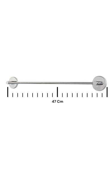 AKBELLİ GROUP 5 Yıl Garantili DELTALİNE Premium Krom Ve Siyah Şık Yeni Model Paslanmaz Uzun Havlu Askısı Havluluk - 3