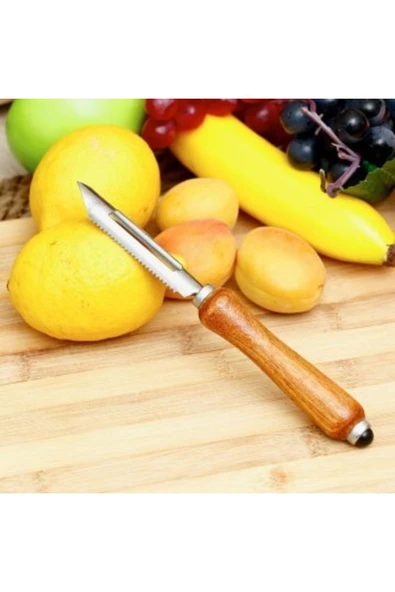 AKBELLİ GROUP Ahşap Saplı Yan Soyacak Sebze Meyve Soyacağı, Kabak Biber Oyacak