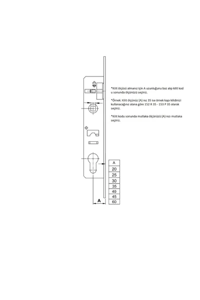 AKBELLİ GROUP Kale 152r 35mm Nikel Oval Silindir Gömme Kilit - 2