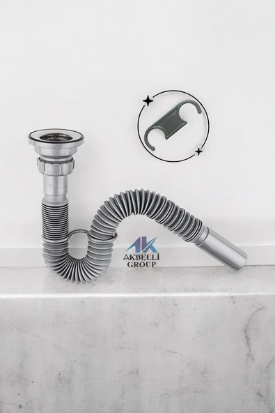 AKBELLİ GROUP Koruklu Lavabo Mutfak Ve Banyo Sifonu Lavabo Gider Borusu Sağlam Ve A++ Kaliteli (S APARATI)