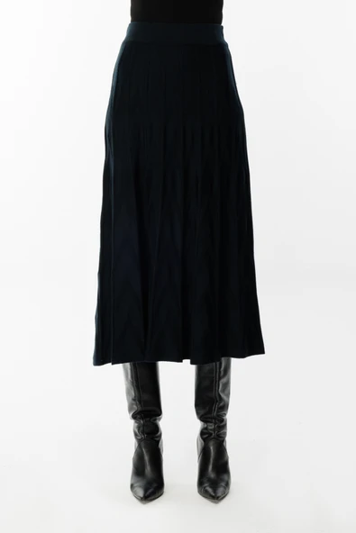 On Kadın Midi Pileli Etek - Minimalist Günlük Şıklık - 2