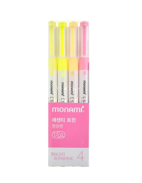 Monami Essenti Twin Çift Uçlu İşaretleme Kalem Seti Sunshine 4 Renk