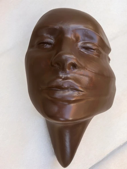 Soyut 3D Yüz Heykeli – Modern Duvar Sanatı | El Yapımı Dekoratif Mask | 48x32 cm Çağdaş Heykel Duvar Dekoru - 5