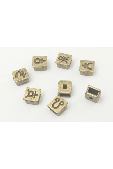 3X6 MM BURÇLAR- GEZEGENLER- MİTOLOJİK DESENLİ KARE BİLEKLİK KÖPRÜ APARATI (100 GRAM) - 7