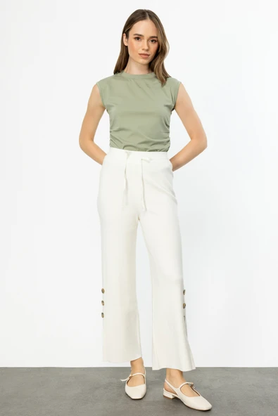 On Minimalist Oversized Midi Kadın Pantolon - Yüksek Bel ürün görseli 1