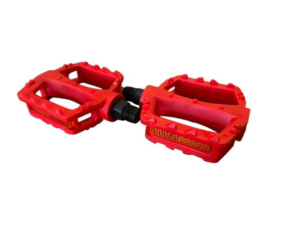 Pedal MX-P620 BMX Reflektörlü Bisiklet Pedalı Plastik Dış Yüzey Kırmızı Çocuk Bisiklet Pedal