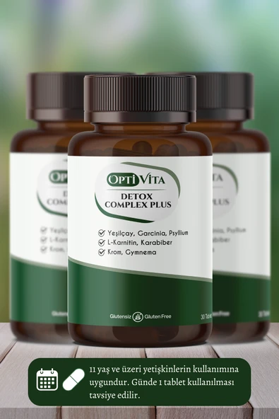 Optivita Detox Complex Plus 30 Tablet Yeşilçay, L-Karnitin, Garsiniya, Krom, Psyllium, Karabiber Ekstresi - 2