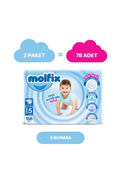 Molfix Bebek Bezi 5 Beden Junior Hiper Ekonomi Paketi 156 Adet - 2