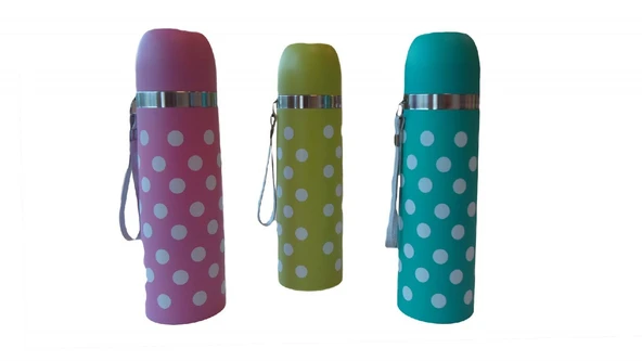 Sema Baby Puantiyeli Bebek Termosu 500 ml - Pembe - Resim 2