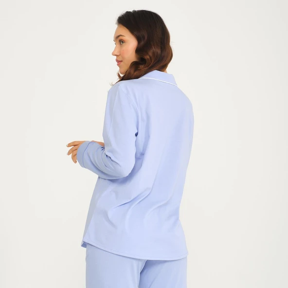 Kadın Gömlek Pantolon Pijama Takımı - 6