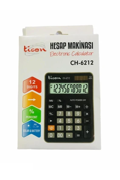 Ticon 12 Haneli Hesap Makinesi Ch- 6212 - 2