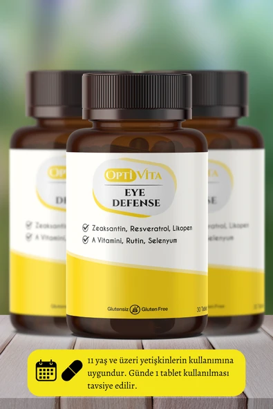 Optivita Eye Defense 30 Tablet Likopen, Zeaksantin, Rutin, Resveratrol Göz Sağlığı İçin Multivitamin - 2